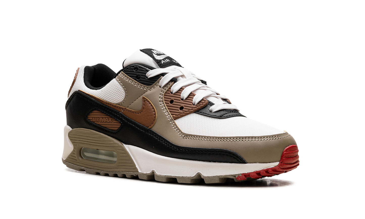 Air Max 90 WMNS Phantom Black Fire Red Light British Tan