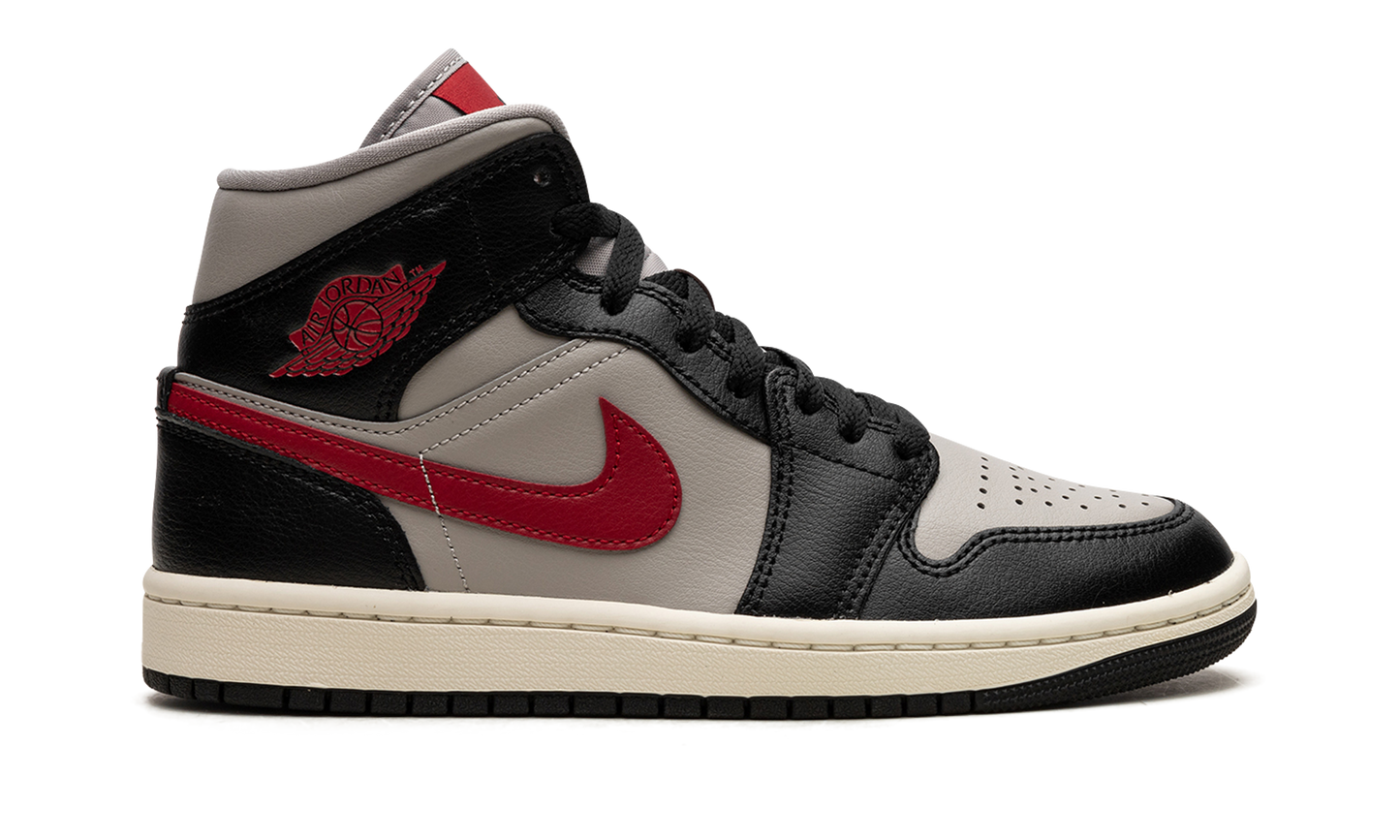 AIR JORDAN 1 MID WMNS Black / Gym Red / College Grey