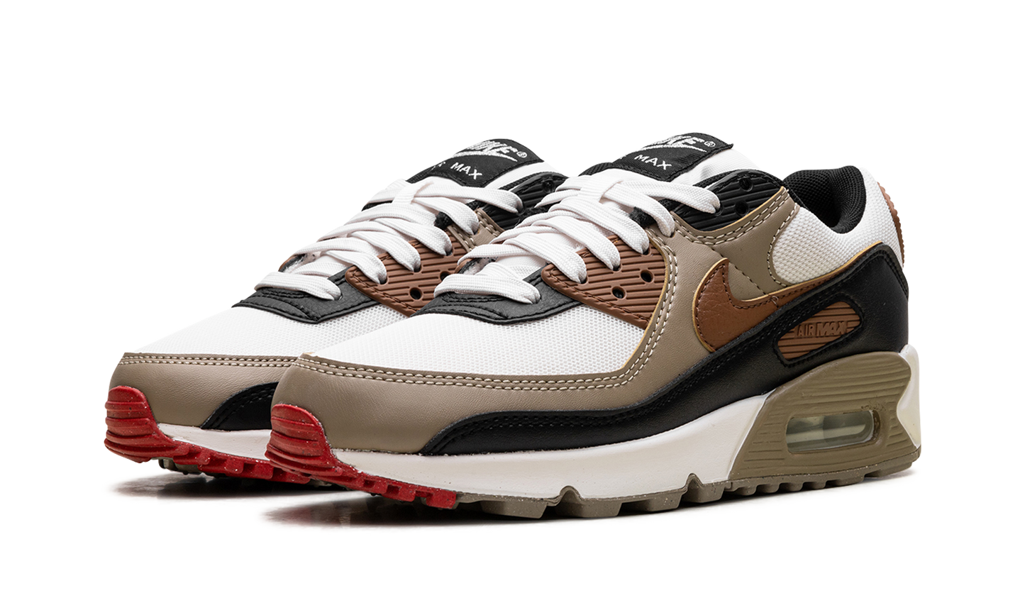 Air Max 90 WMNS Phantom Black Fire Red Light British Tan