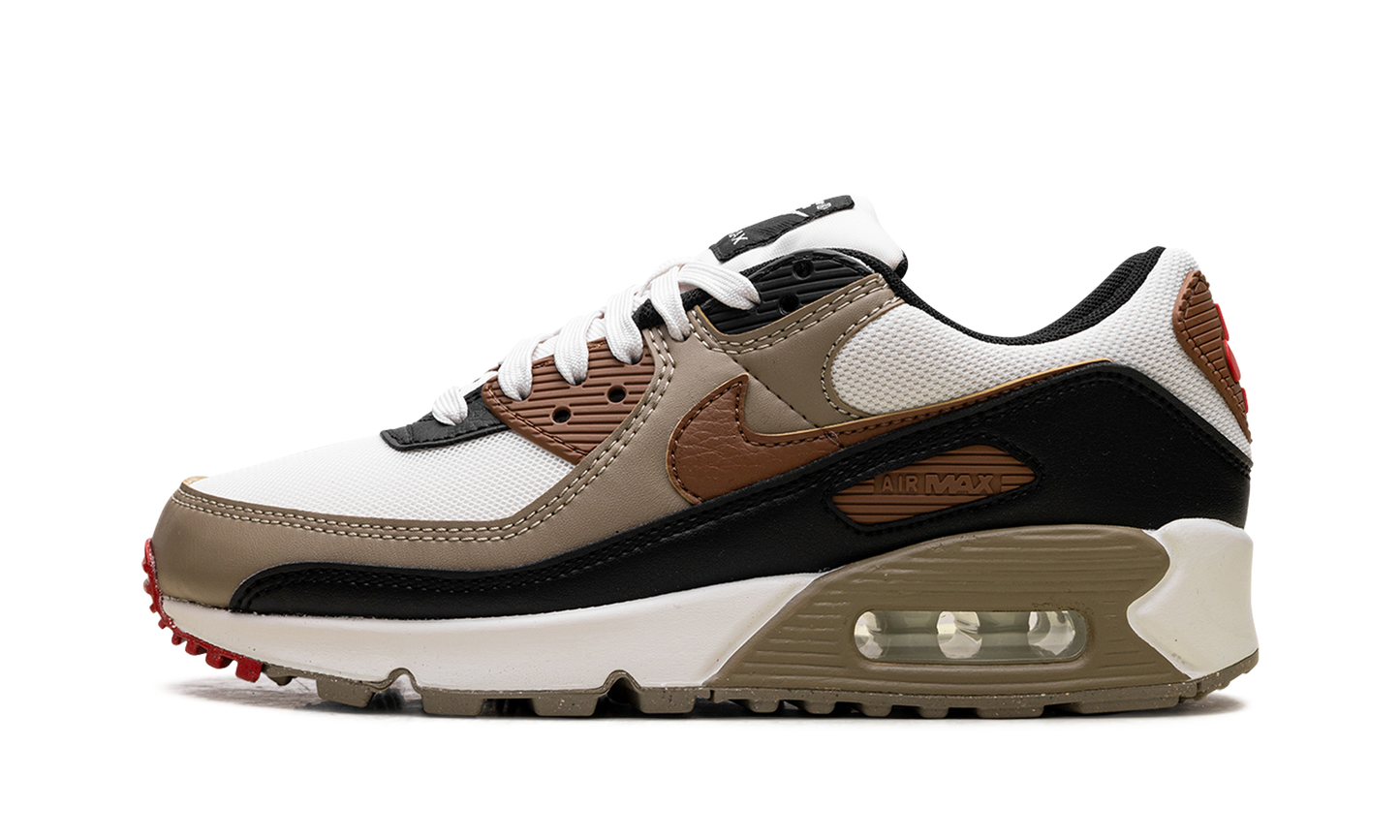 Air Max 90 WMNS Phantom Black Fire Red Light British Tan