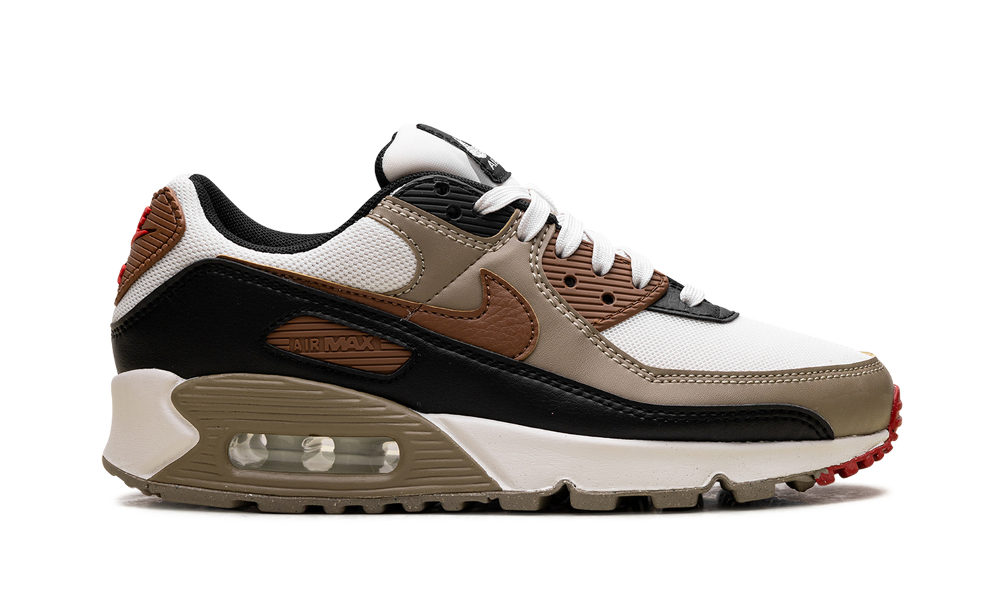 Air Max 90 WMNS Phantom Black Fire Red Light British Tan