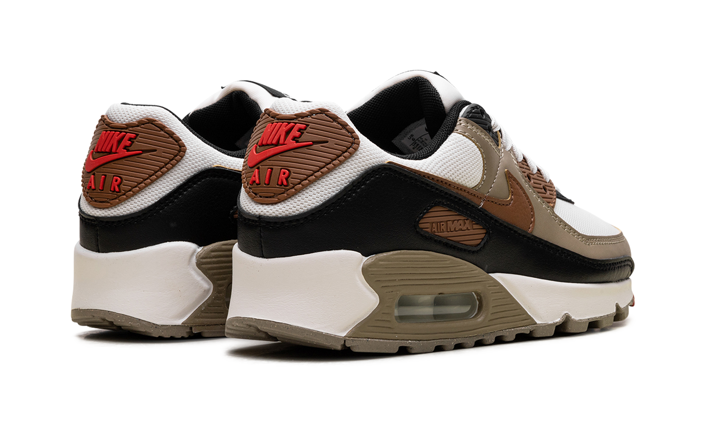 Air Max 90 WMNS Phantom Black Fire Red Light British Tan