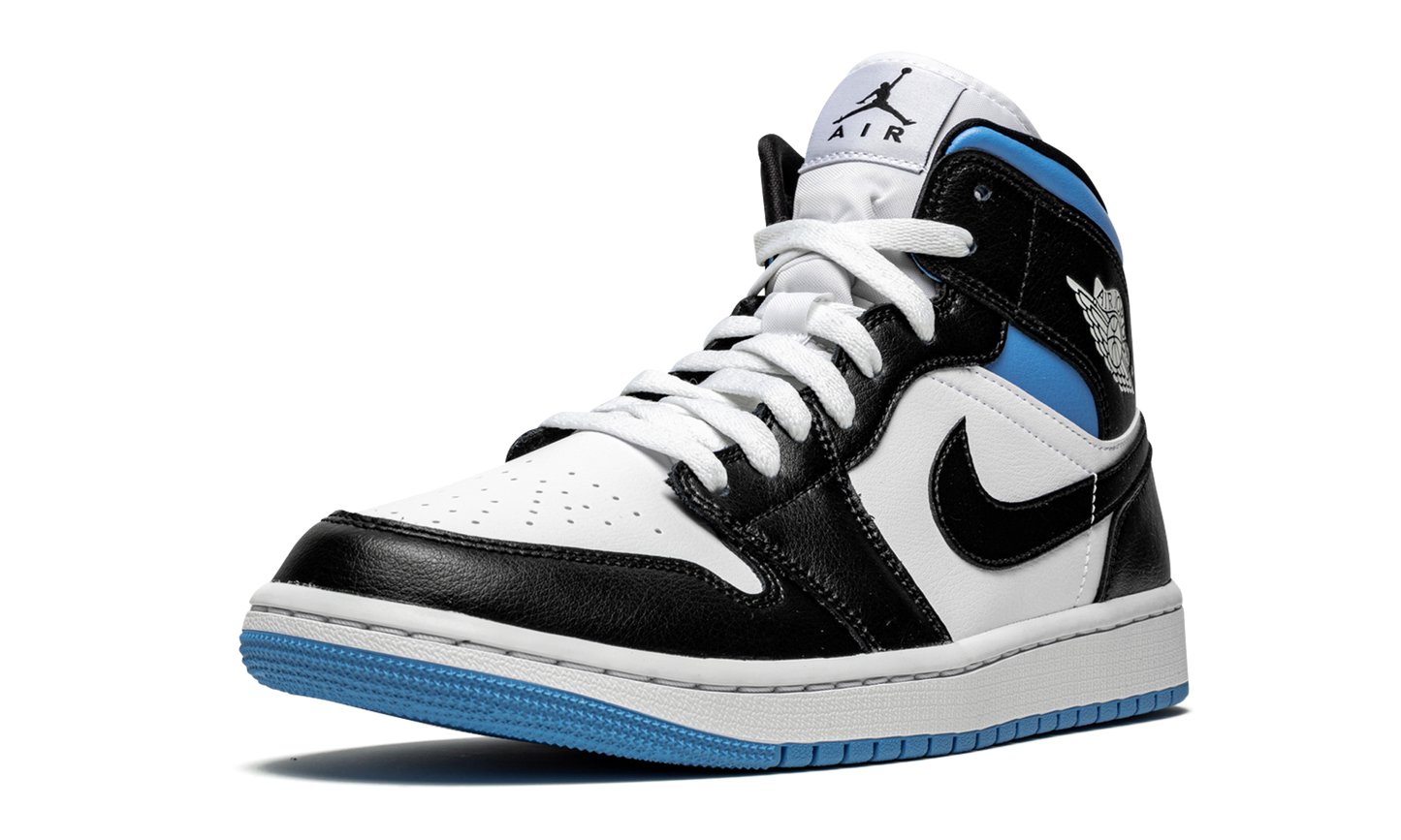 AIR JORDAN 1 MID WMNS  Black / White / University Blue