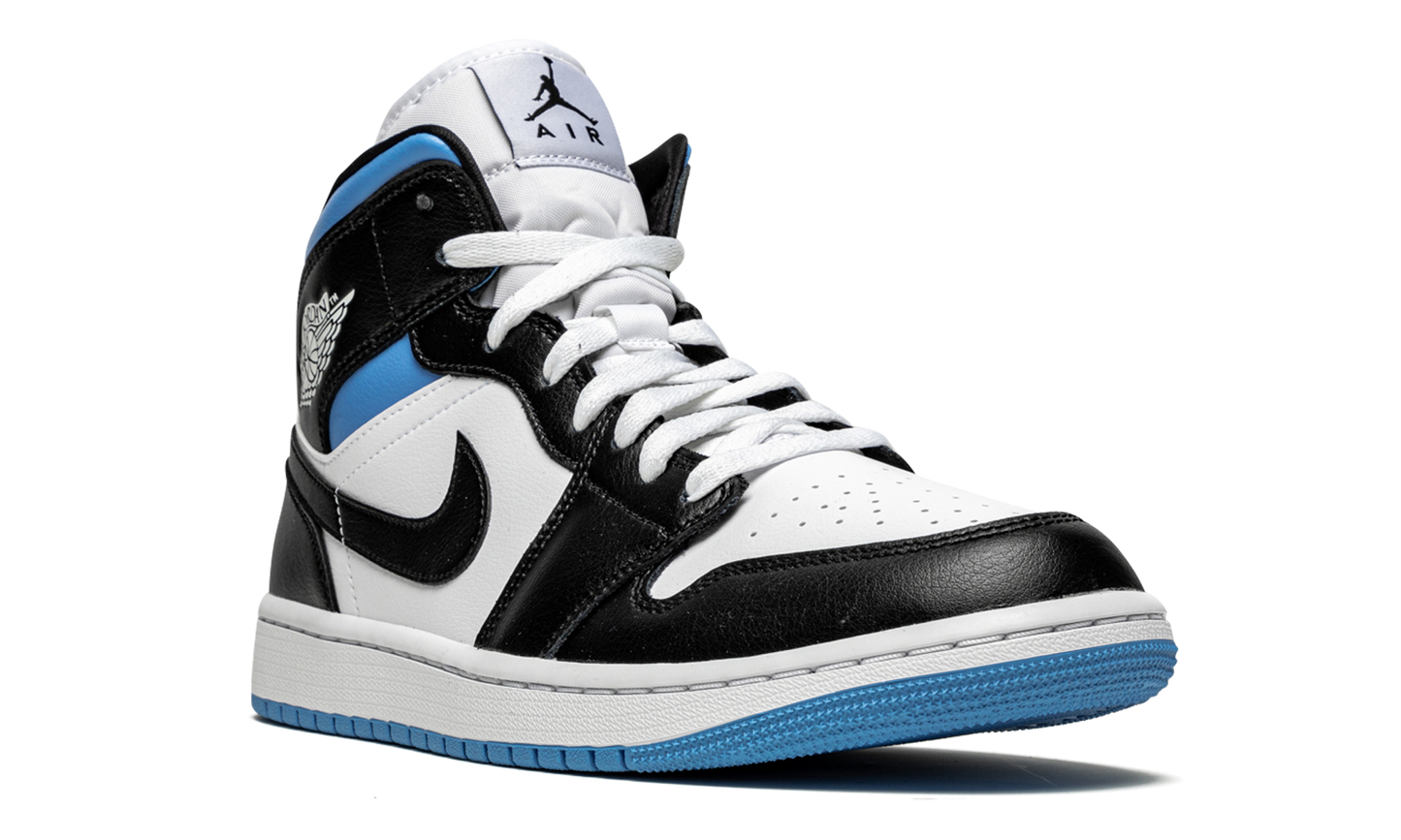 AIR JORDAN 1 MID WMNS  Black / White / University Blue
