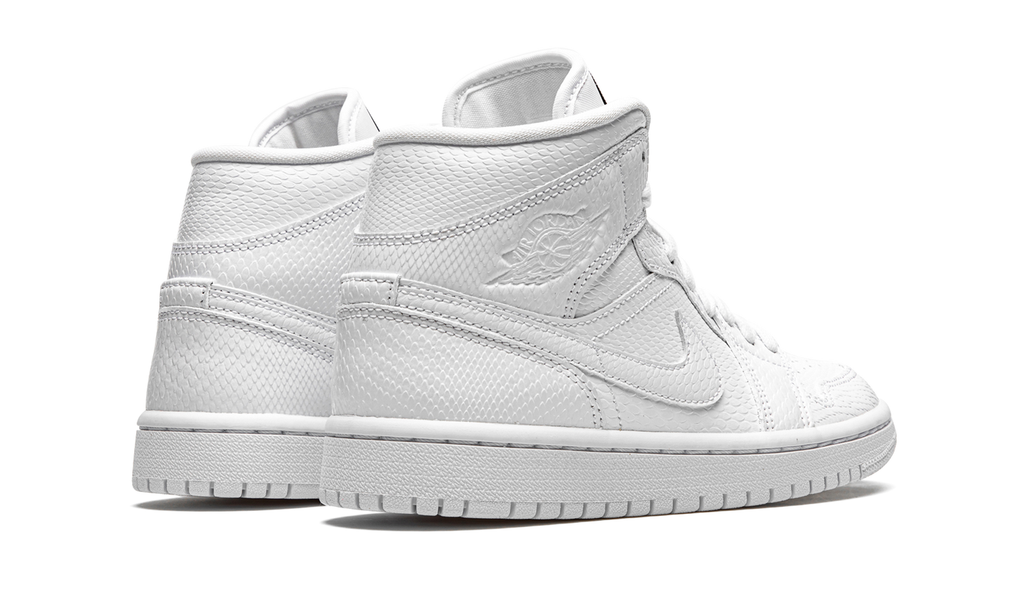 AIR JORDAN 1 MID WMNS  White Snakeskin