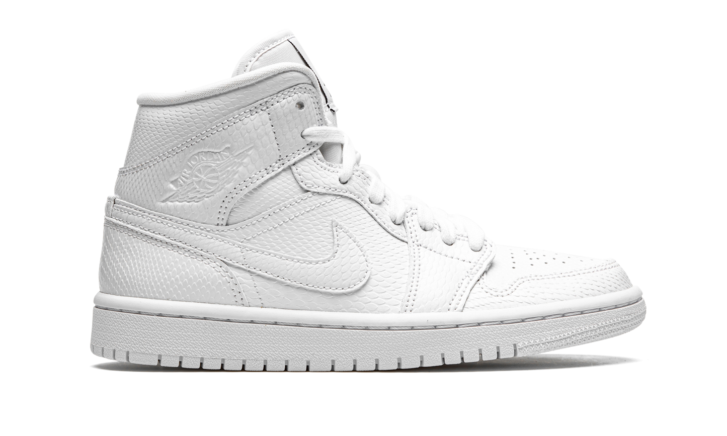 AIR JORDAN 1 MID WMNS  White Snakeskin