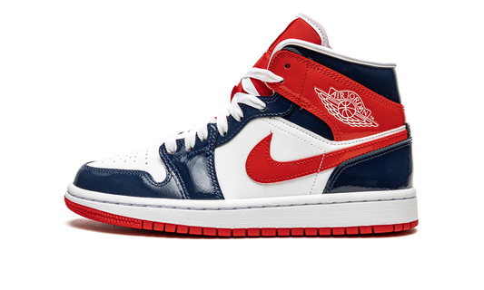 AIR JORDAN 1 MID WMNS  Patent Leather Navy / White / Red