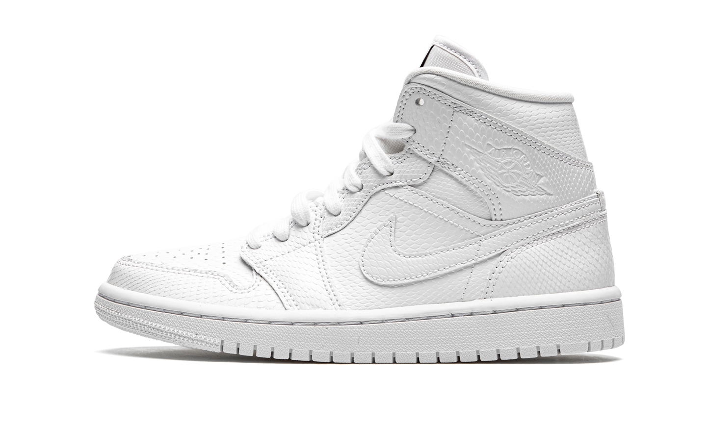AIR JORDAN 1 MID WMNS  White Snakeskin