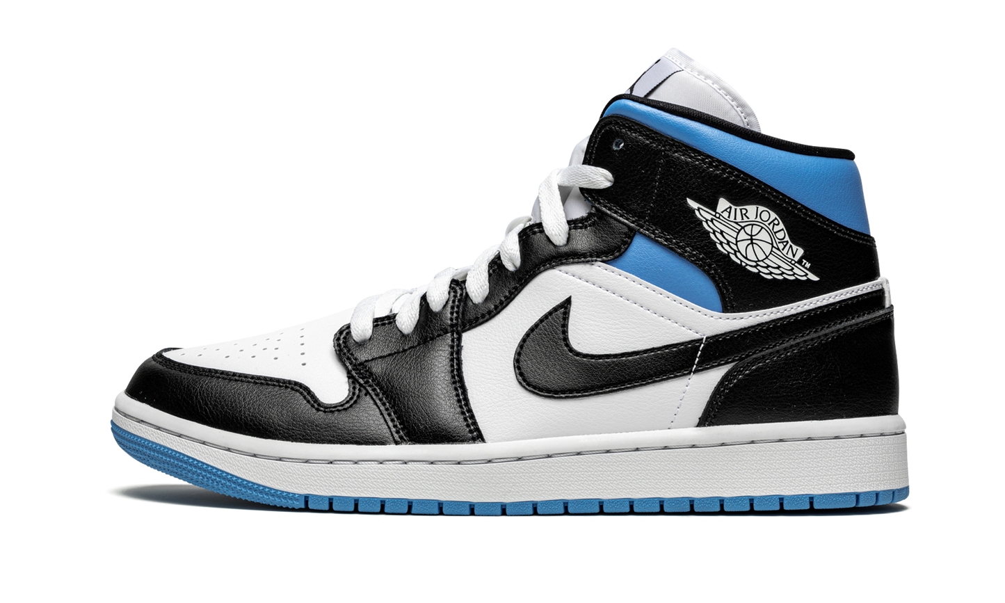 AIR JORDAN 1 MID WMNS  Black / White / University Blue