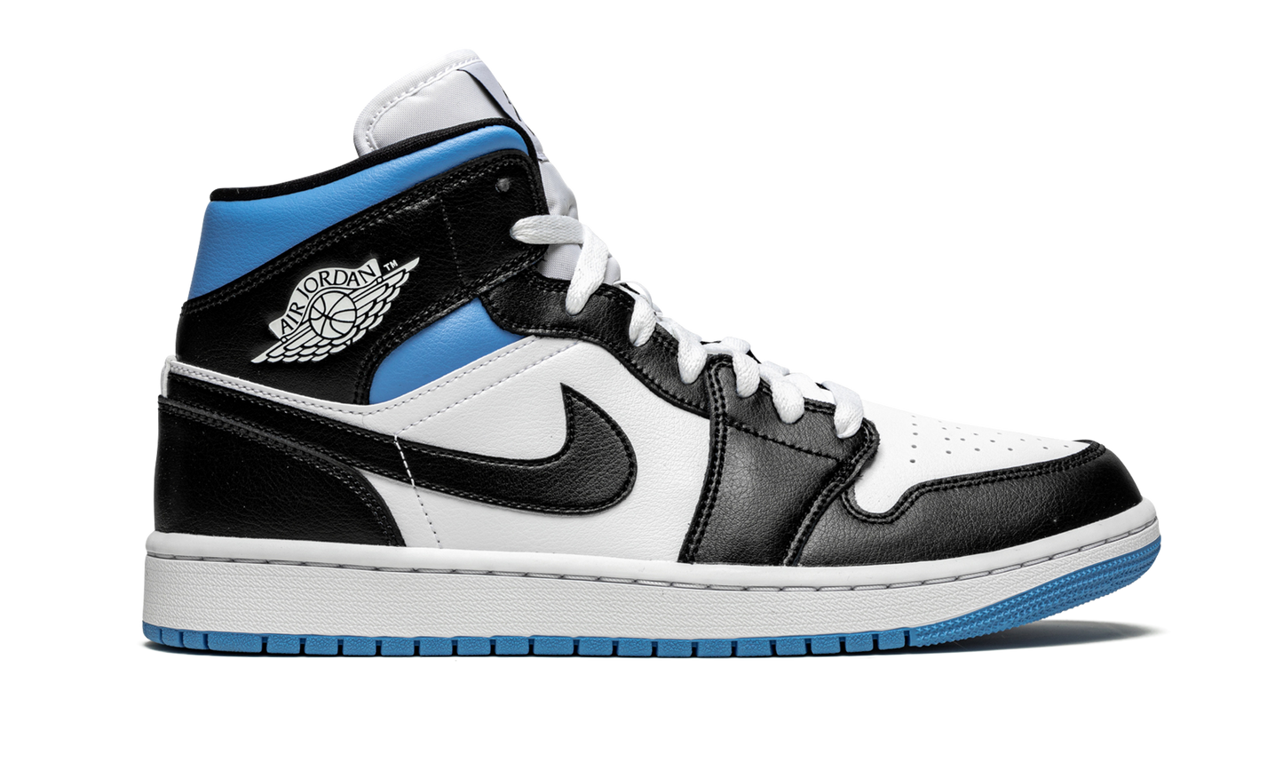 AIR JORDAN 1 MID WMNS  Black / White / University Blue