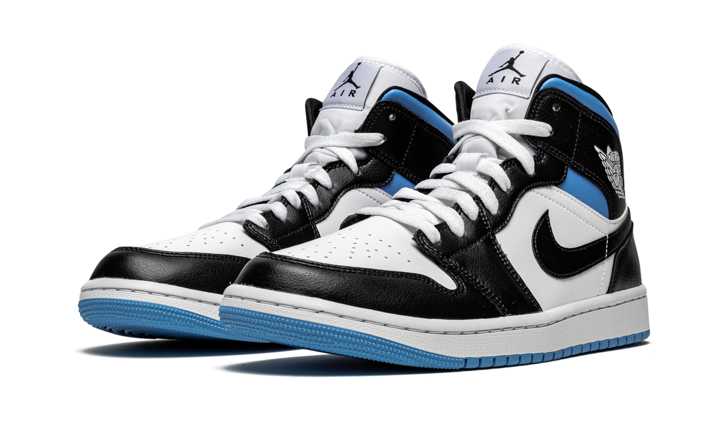 AIR JORDAN 1 MID WMNS  Black / White / University Blue