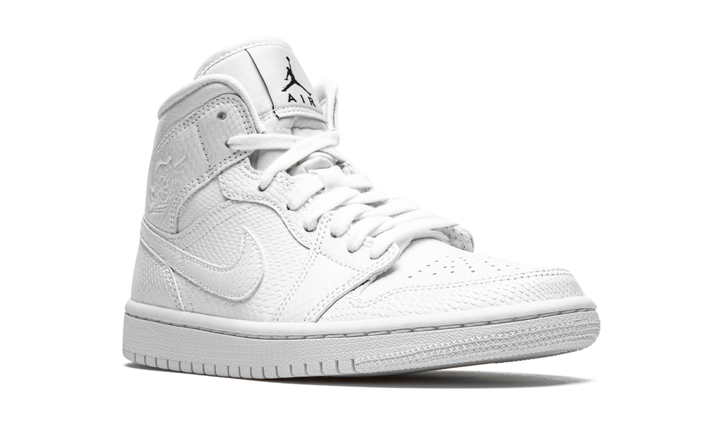 AIR JORDAN 1 MID WMNS  White Snakeskin